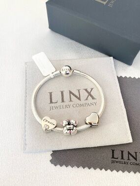 Linx Snake Chain Bracelet with Cousin Themed Charms